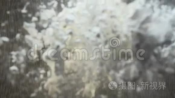 厨房台面上散落的干面粉视频