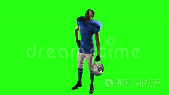 绿色屏幕上的美国足球运动员视频