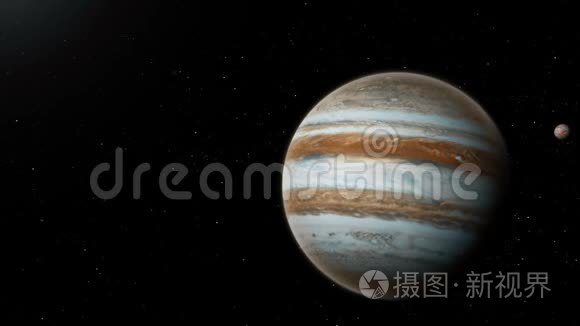 地球木星与欧罗巴从深空视频