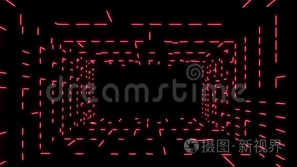 红霓网格室环境图形元素视频