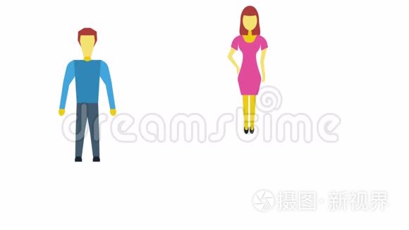 社交媒体男女信息图表视频