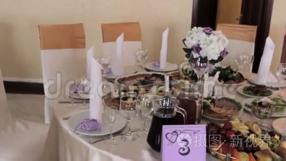 餐厅提供精美的婚礼餐桌视频