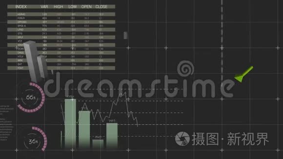 饼图显示变化的统计数据视频