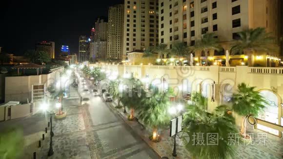 迪拜旅游街的时间流逝视频