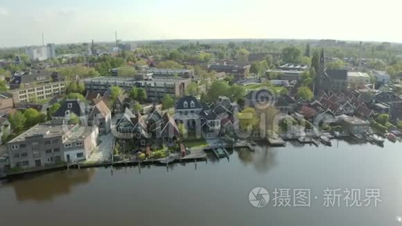 欧洲城镇的鸟瞰图视频