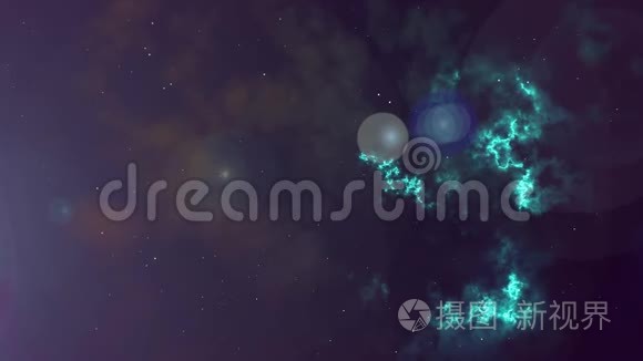 闪烁的星云和恒星的动画