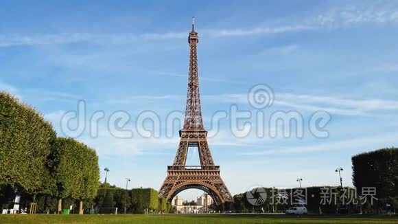 埃菲尔旅游和巴黎城市景观视频