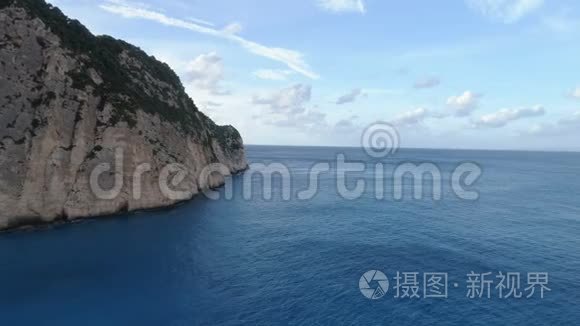 Zakynthos Navagio海滩沉船事故空中录像