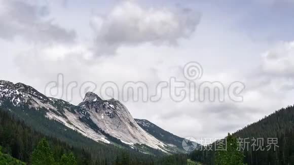 加拿大山景的时间推移视频