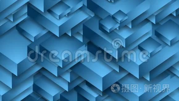 抽象蓝色技术三维形状视频动画