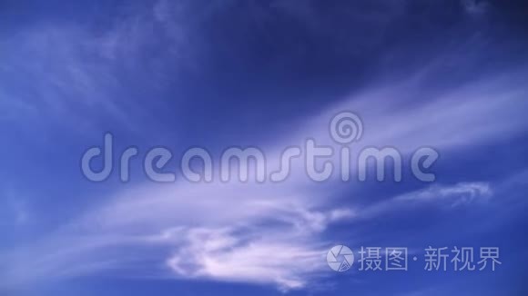蓝色天空清洁美丽的云空间天气视频