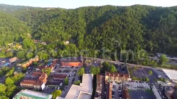 空中无人机视频田纳西州加特林堡