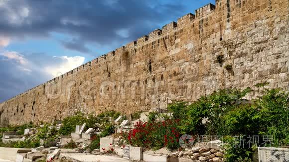 加固耶路撒冷的中世纪城墙视频