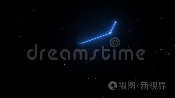 美丽的星夜背景上的摩羯星座视频