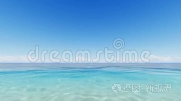 清晰的蓝色热带海洋3D渲染