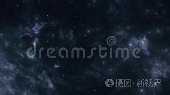 黑暗空间星云和明亮的恒星视频