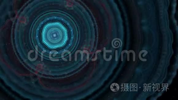 蓝色抽象的彩色可循环分形背景视频