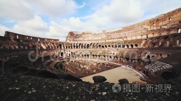 意大利罗马古斗兽场遗址视频