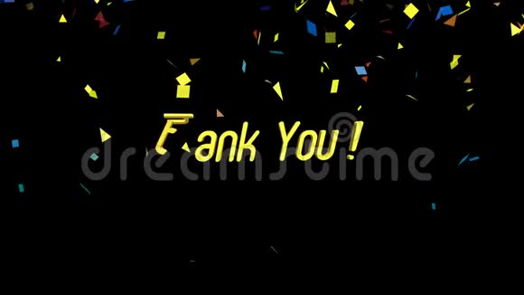谢谢你在黑色背景上的运动图形动画. 无缝循环动画背景.短视频