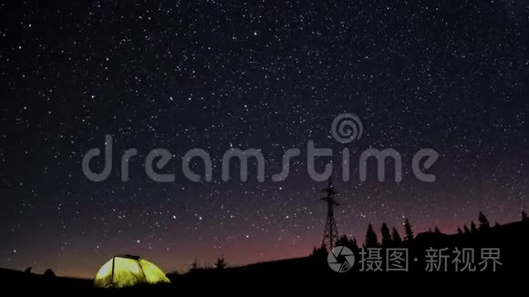 夜空中星星的移动