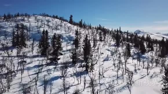 冬季风景山地电影放映视频