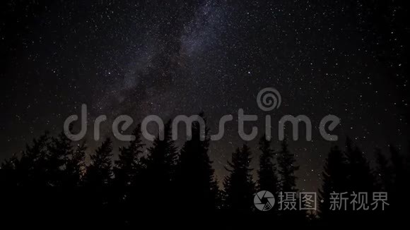 夜空中星星的移动