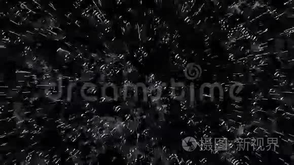 黑色背景下完美无缝的数字雨圈视频