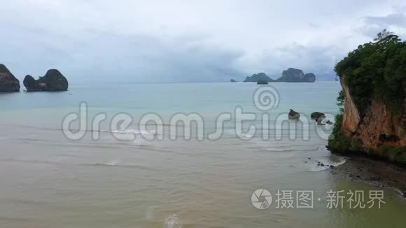 泰国克拉比省美丽的盆景海滩视频