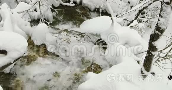 湖泊瀑布细节视频