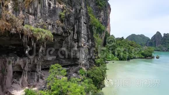 泰国克拉比省美丽的盆景海滩视频