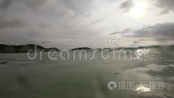 泰国奈哈恩海滩海浪视频