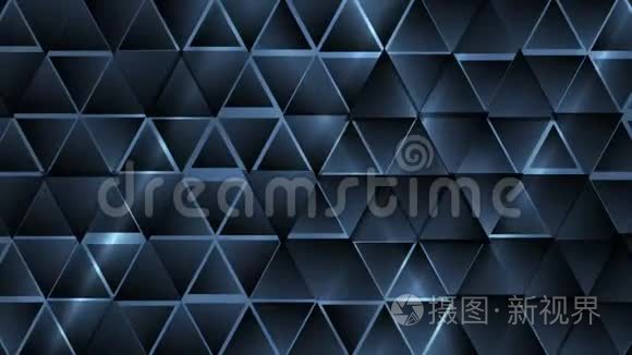 深蓝色抽象技术三角形视频动画