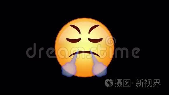 带阿尔法频道的受打击的表情动画循环短视频