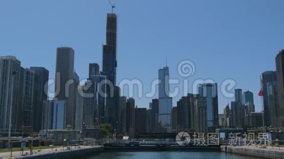 芝加哥市中心的高层建筑视频