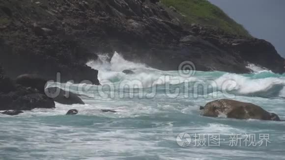 海浪对悬崖或海岸线的影响