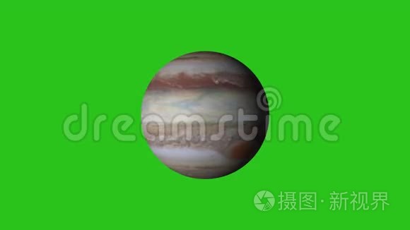 木星旋转绿色屏幕视频
