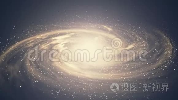 一个有旋转星系的美丽空间场景视频