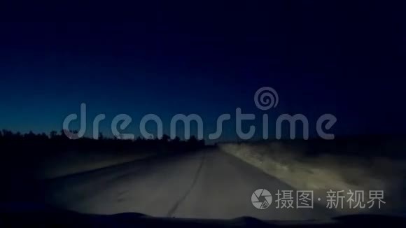 夜间道路轨道灯视频