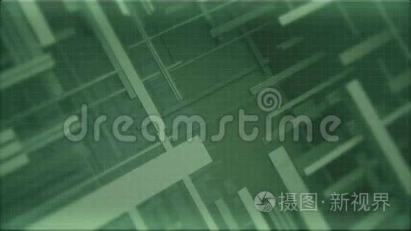 移动线路和网格标题的绿色背景视频