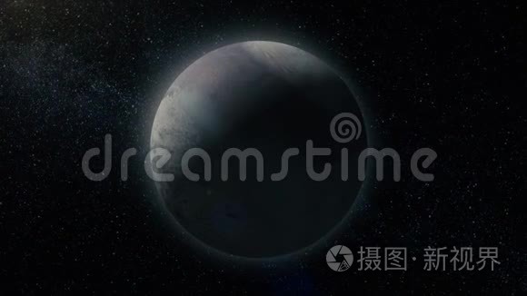 在深空的小行星。 地球水星。 令人难以置信的美丽空间