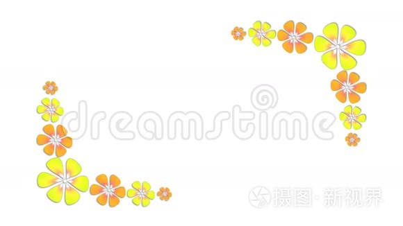 五彩缤纷的花卉生长动画视频