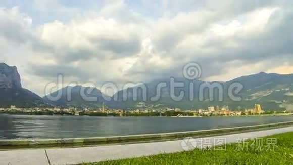 意大利科莫湖和莱科城全景视频