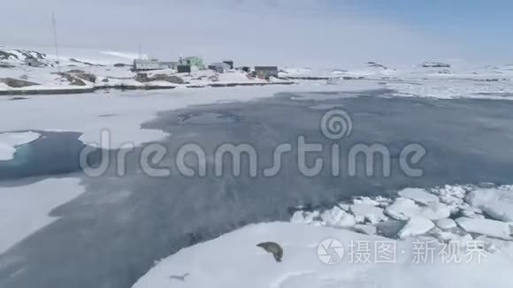 南极洲弗拉德斯基极地站鸟瞰视频