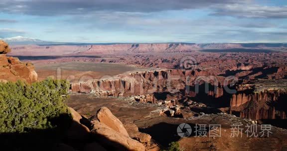 犹他州沙漠和峡谷的时间推移视频