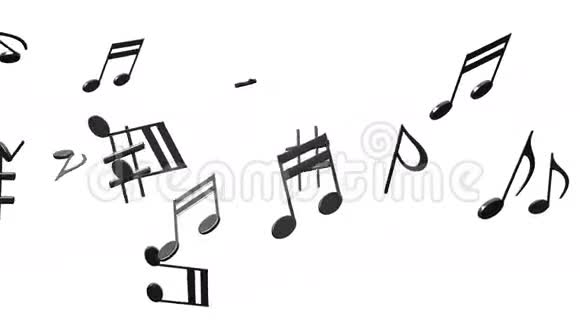 白色背景的黄铜音乐笔记_潮点视频shipin520.com