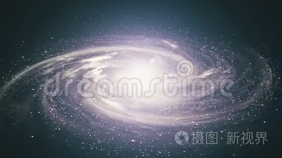 一个有旋转星系的美丽空间场景视频