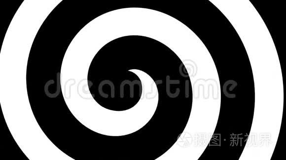 黑白旋转螺旋,高清无缝循环,催眠效果短视频