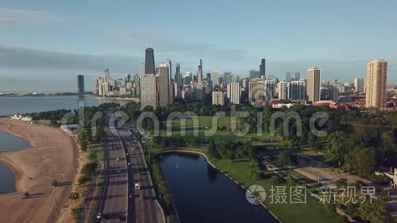 芝加哥市中心的景色视频