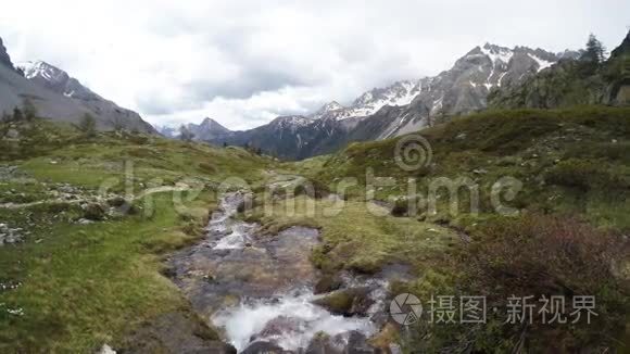 在田园诗般的没有污染的环境中流动的小溪流