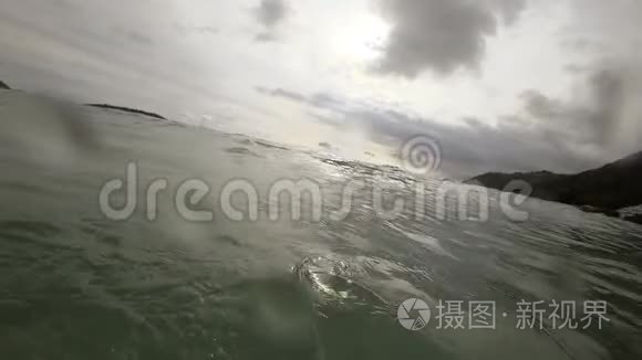 泰国奈哈恩海滩海浪视频